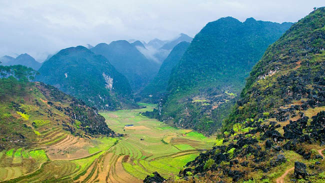 Vùng núi có các thung lũng sông lớn cùng hướng tây bắc - đông nam điển hình là vùng núi nào ở Việt Nam?