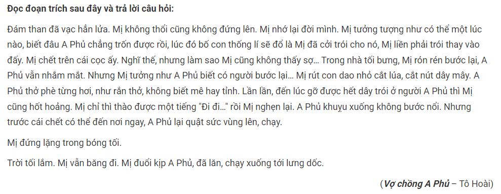 tại sao câu văn mị đứng lặng trong bóng tối được tách thành một dòng riêng